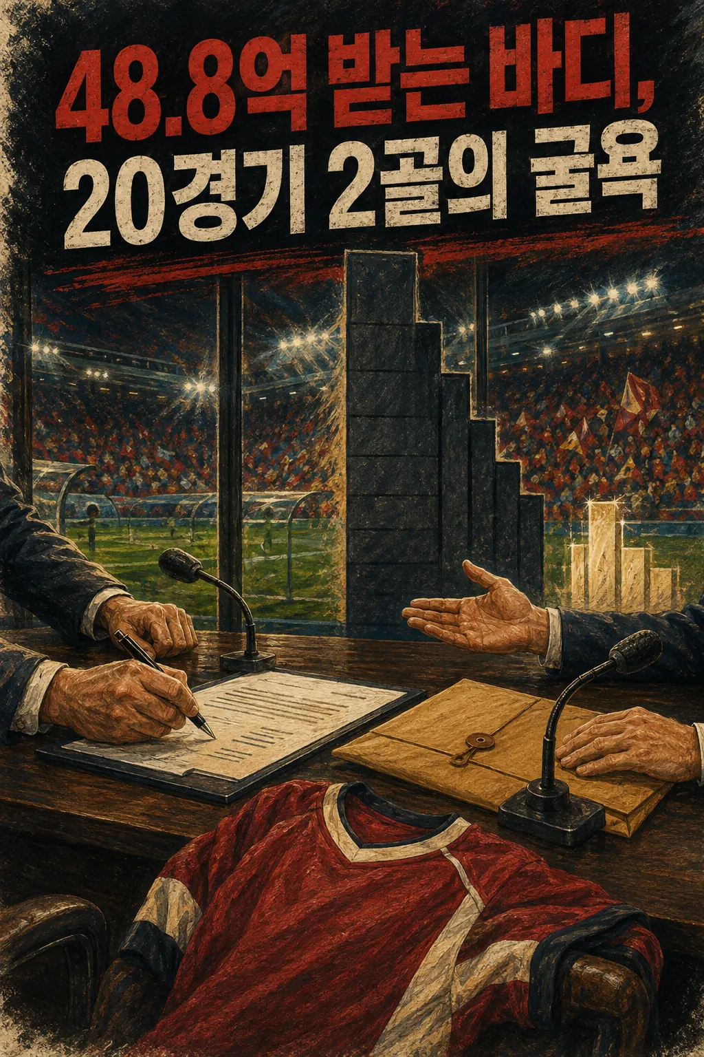 48.8억 받는 바디, 20경기 2골의 굴욕