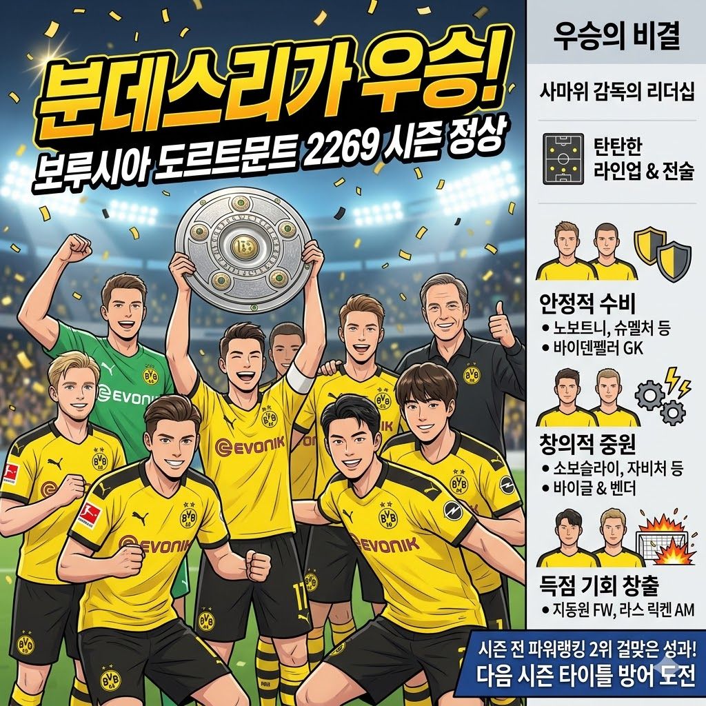 도르트문트, 2269시즌 분데스리가 왕좌 탈환!