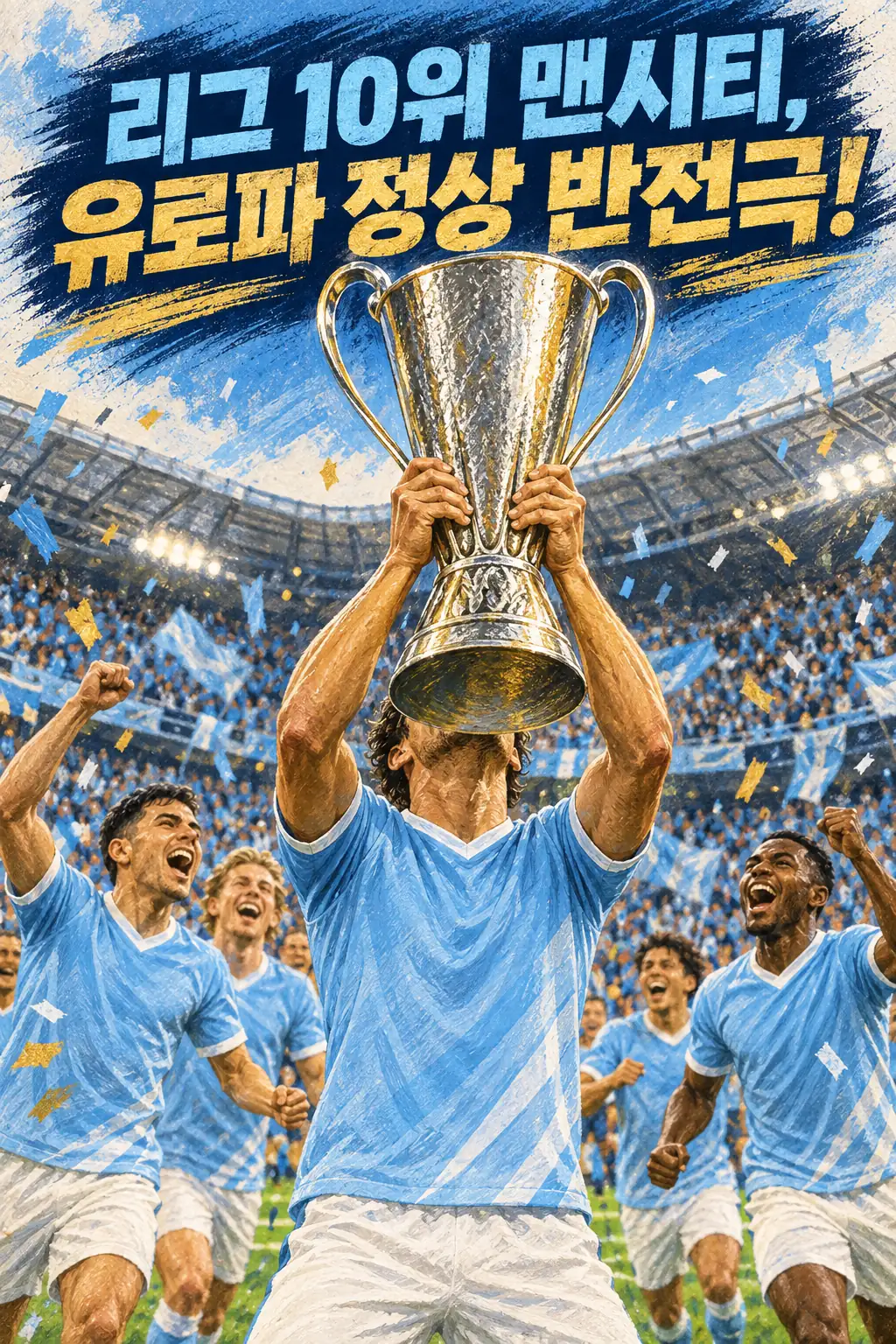 리그 10위 맨시티, 유로파 정상 반전극!
