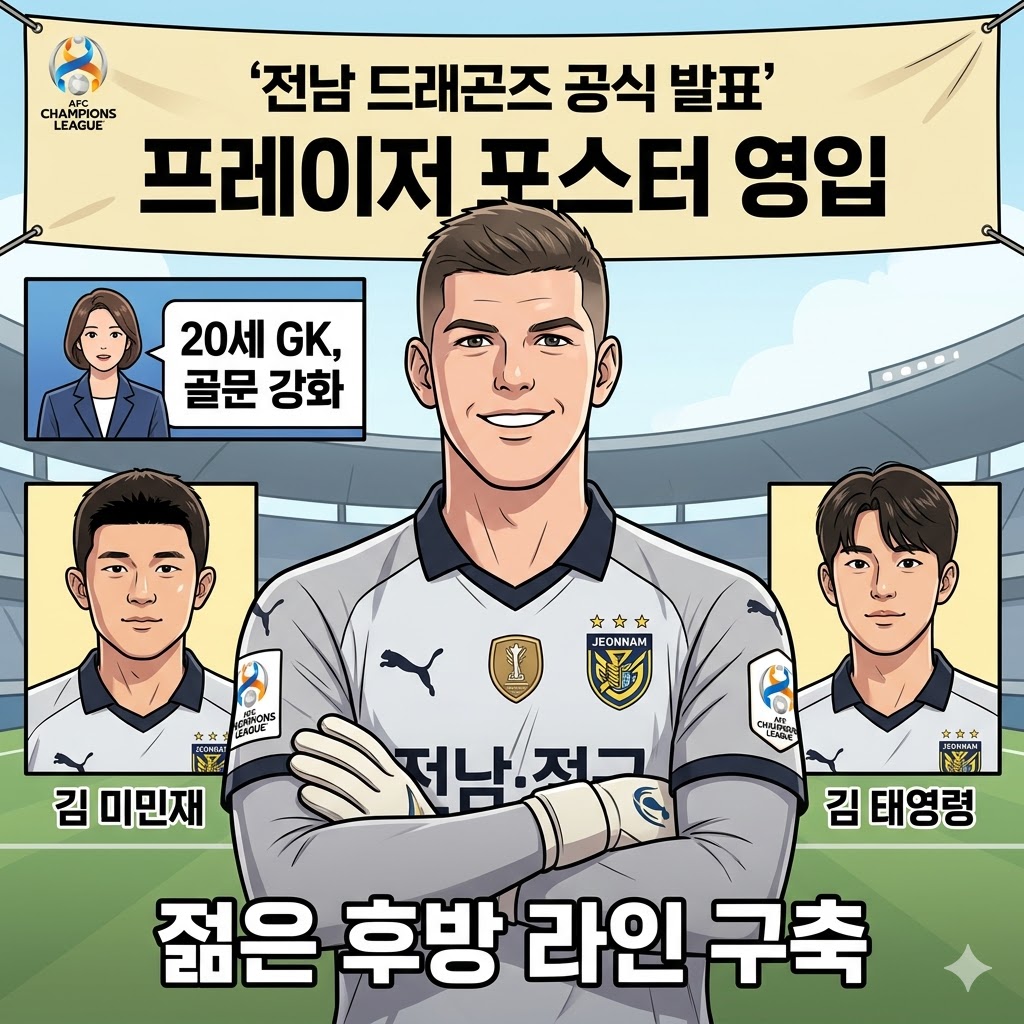 전남, 20세 골키퍼 포스터 영입…미래형 철벽 수비 완