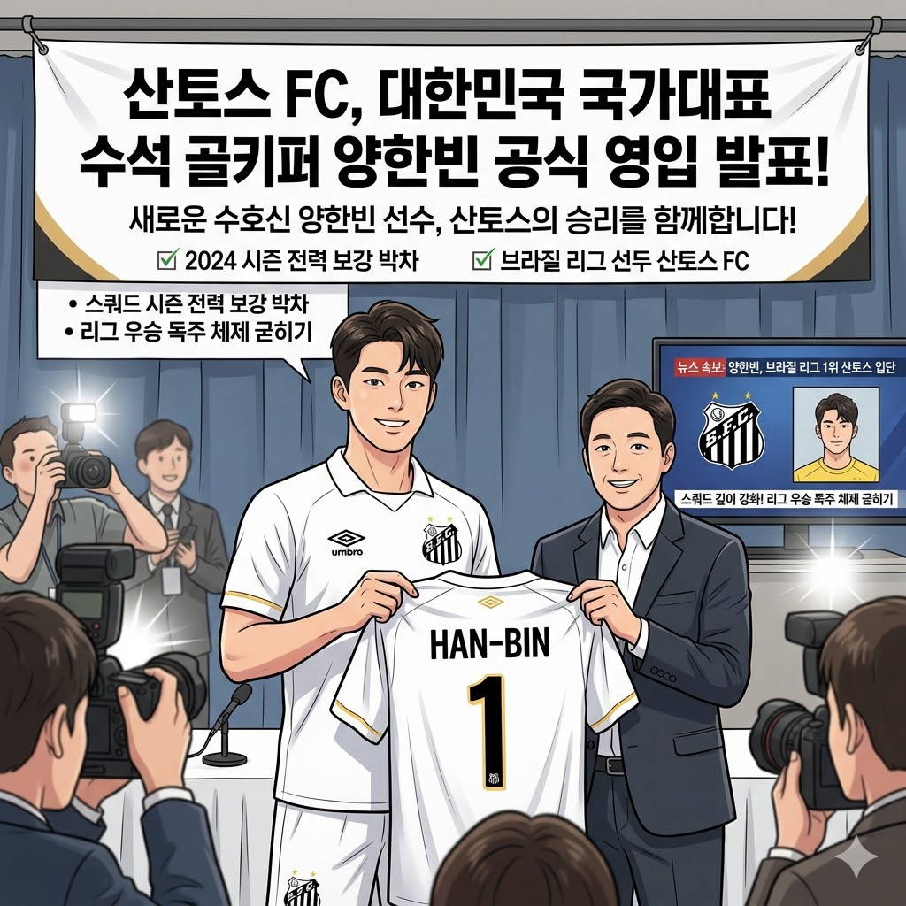 리그 1위 산토스, 양한빈 품었다…최강 스쿼드 완성?