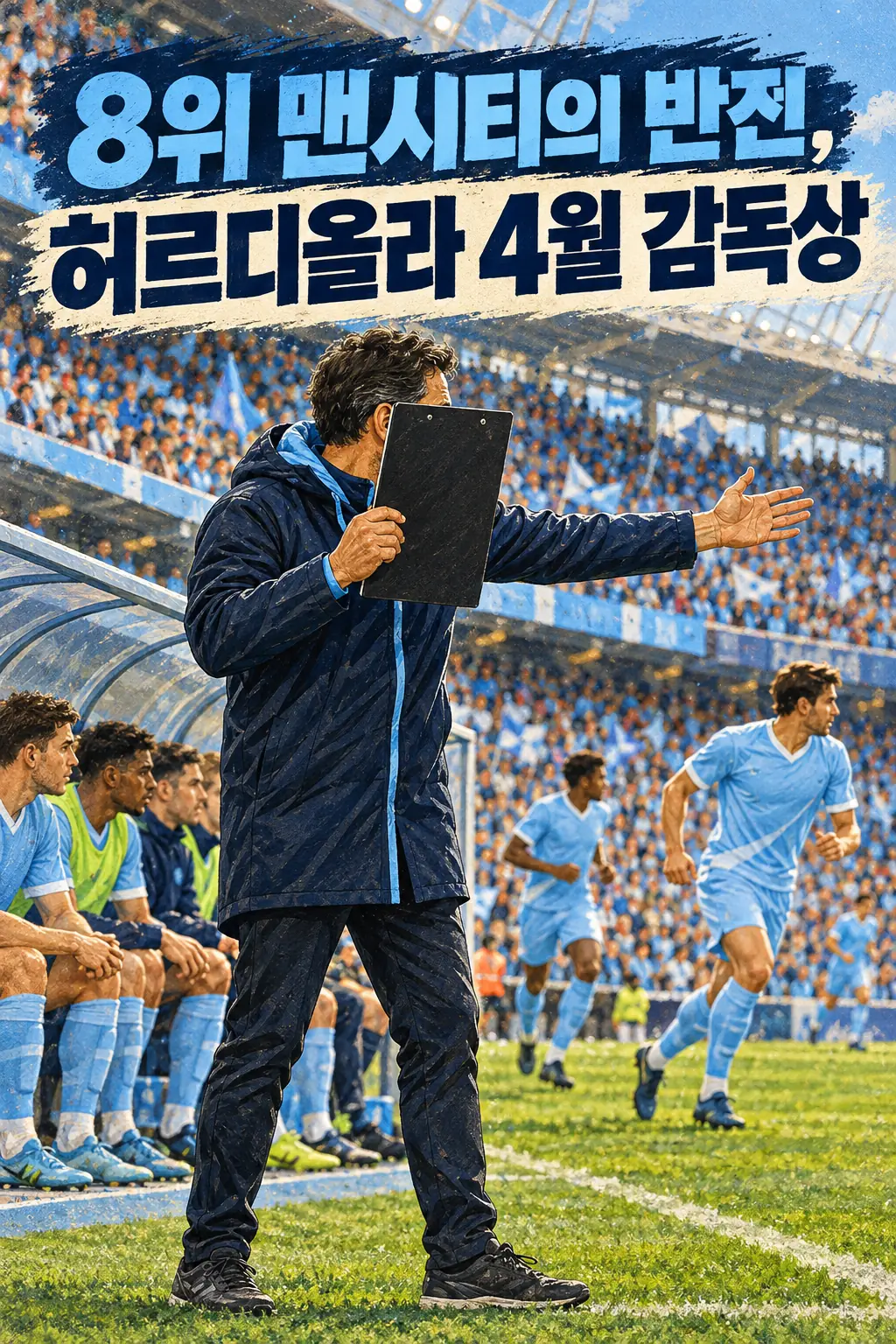 8위 맨시티의 반전, 허르디올라 4월 감독상