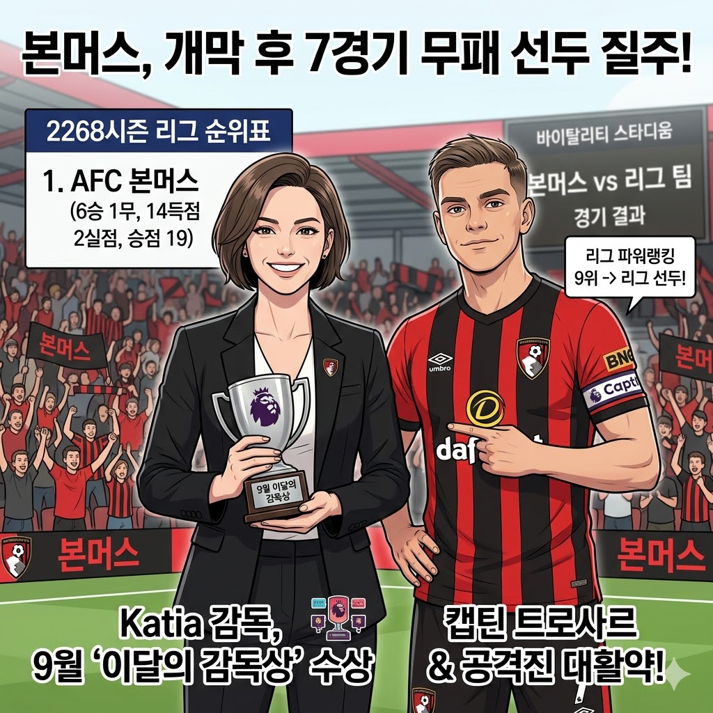 본머스 7전 무패 질주, 프리미어리그 돌풍의 주인공