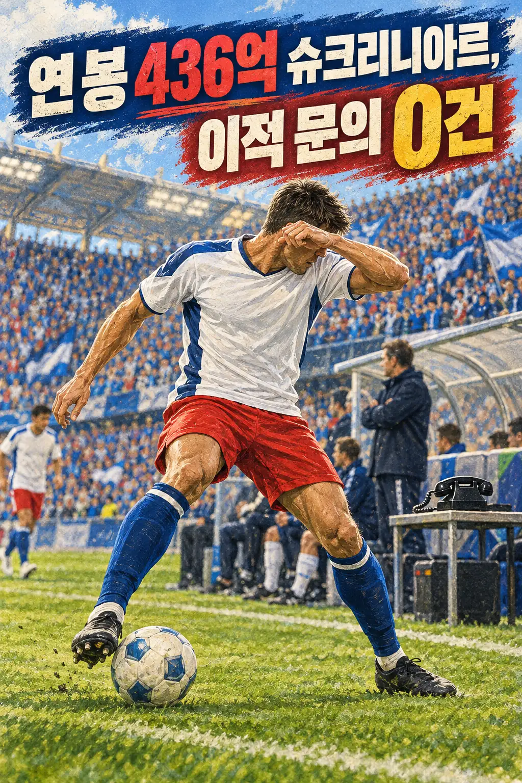 연봉 436억 슈크리니아르, 이적 문의 0건