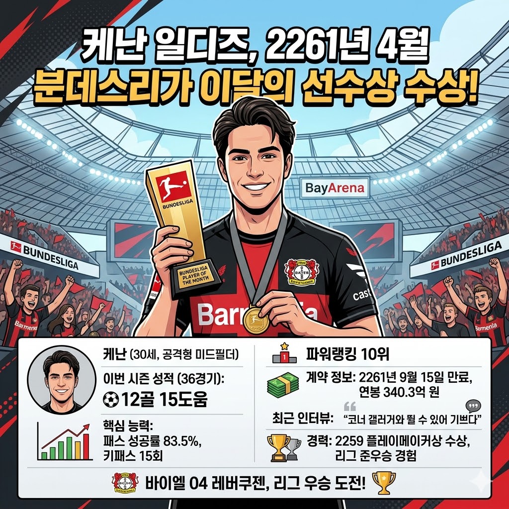 [분데스리가] 불멸의 미드필더, 일디즈 이달의 선수상