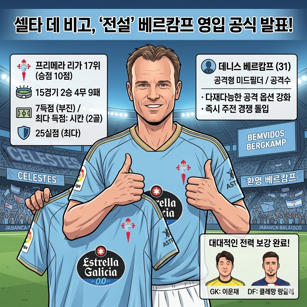 셀타, [빙붕의 전설] 베르캄프 영입…침몰 막을까