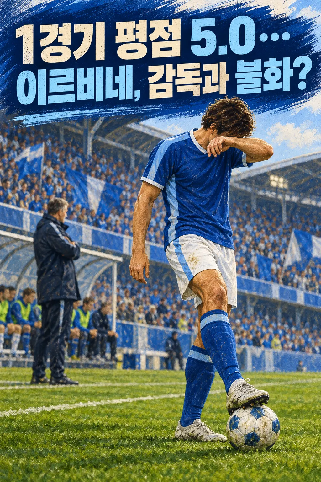 1경기 평점 5.0…이르비네, 감독과 불화?