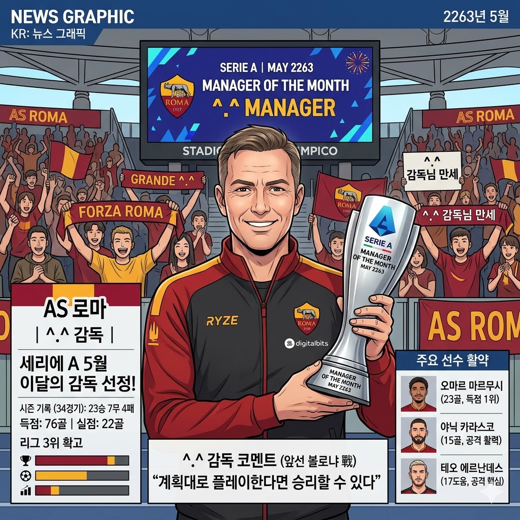 AS 로마 ^.^ 감독, 세리에A 5월의 감독 등극!