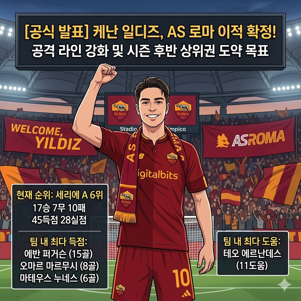 AS 로마, 일디즈 영입으로 우승 퍼즐 완성하나