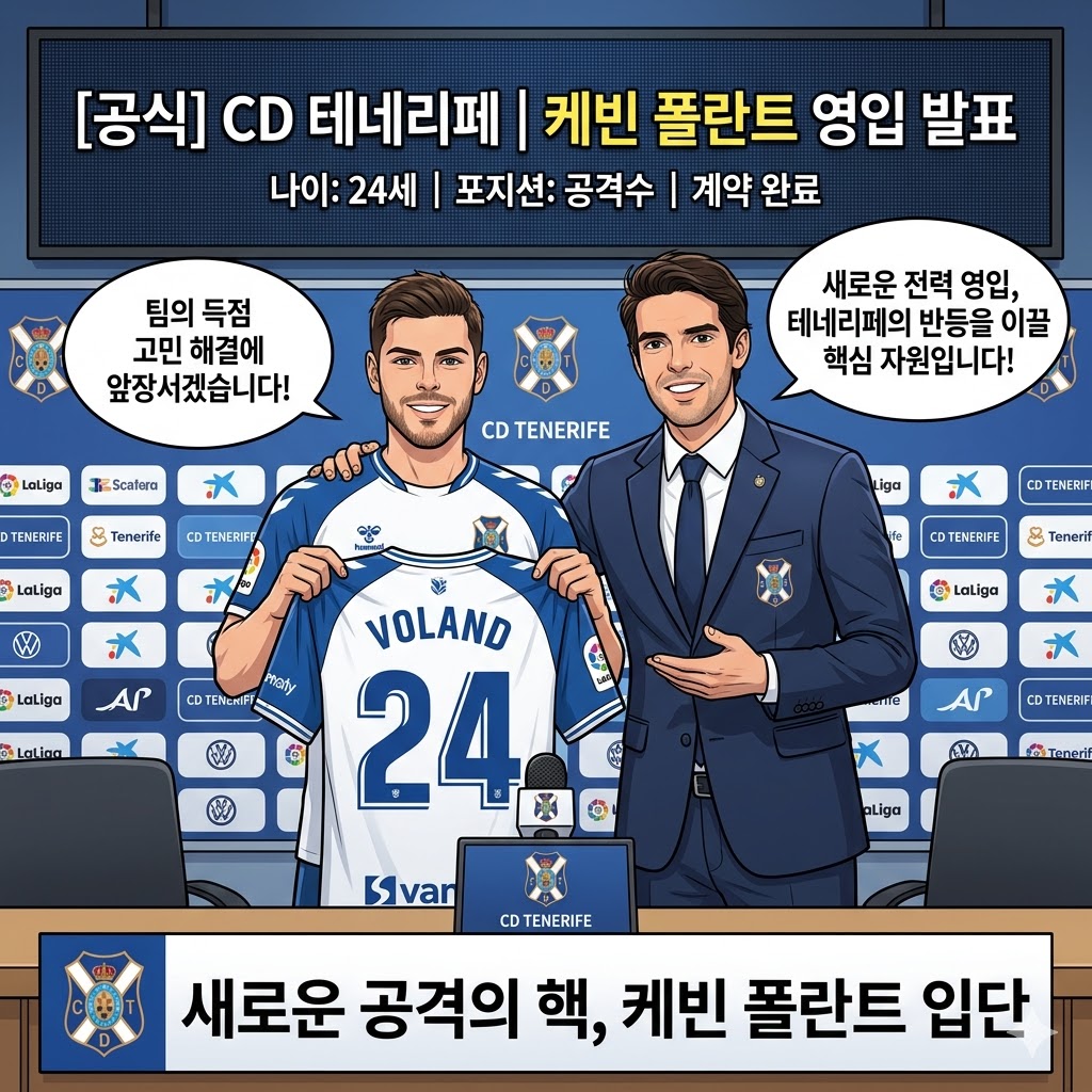 카카 감독의 첫 작품, 테네리페 공격수 폴란트 영입