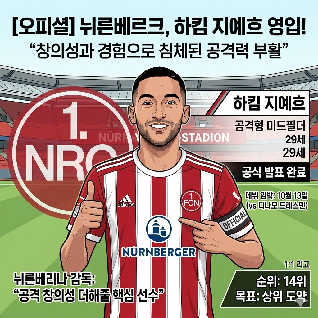 뉘른베르크, 공격 갈증 해소! [지예흐] 전격 영입