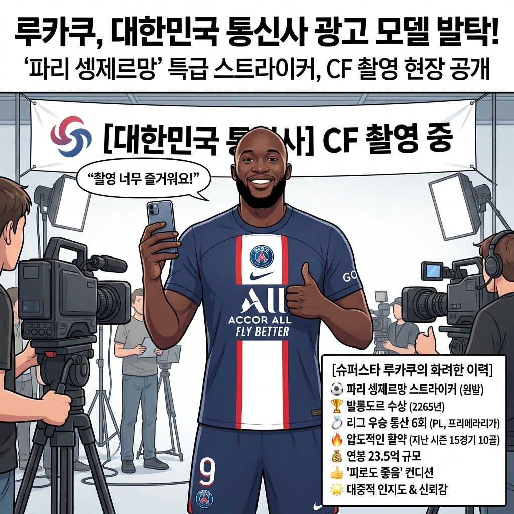 발롱도르 수상자 루카쿠, 한국 통신사 CF 전격 출연