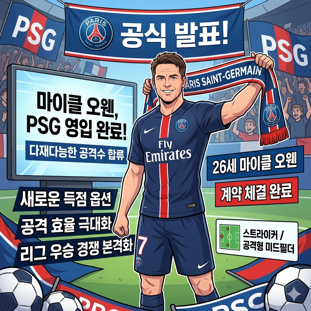 PSG, 오웬 영입으로 우승 퍼즐 완성하나