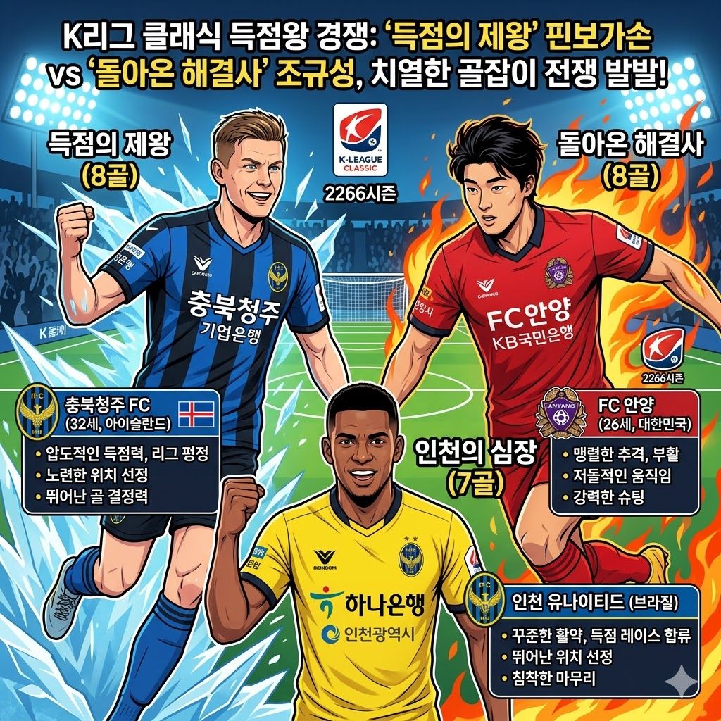 알프레드 핀보가손 조규성 득점 공동 1위K리그 득점왕