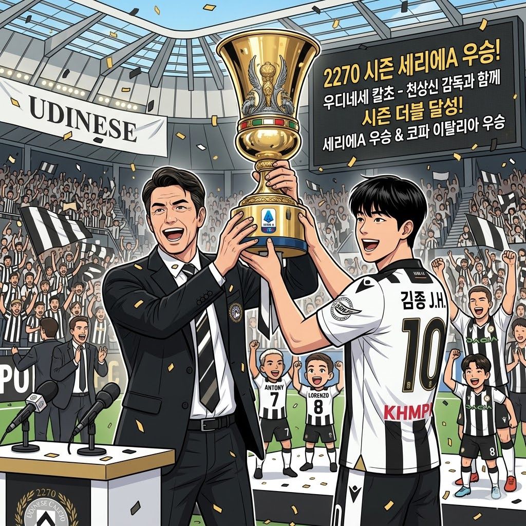 꼴찌후보 우디네세, 기적의 세리에A 정상 등극