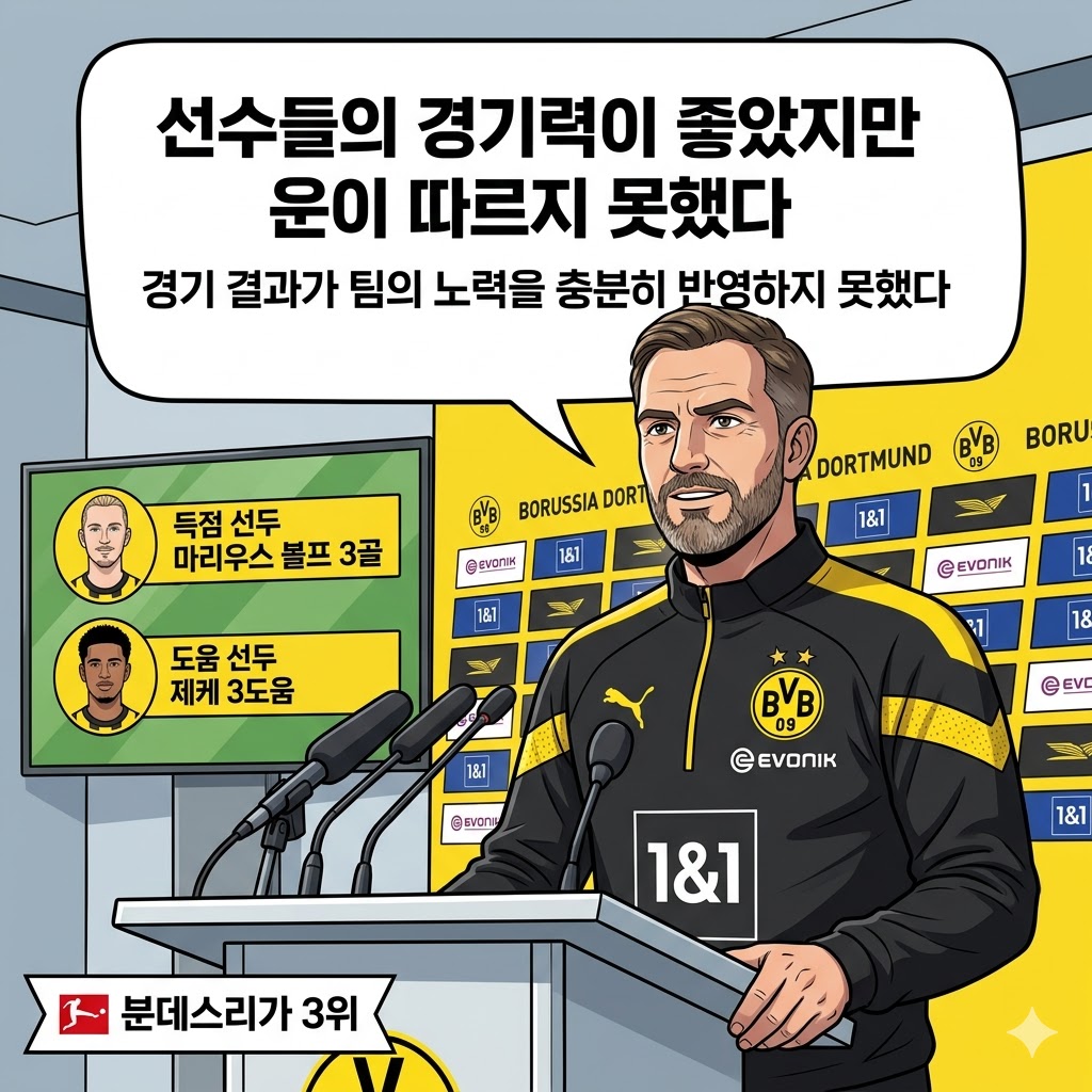 도르트문트 사마위 감독 [좋은 경기력, 아쉬운 운]