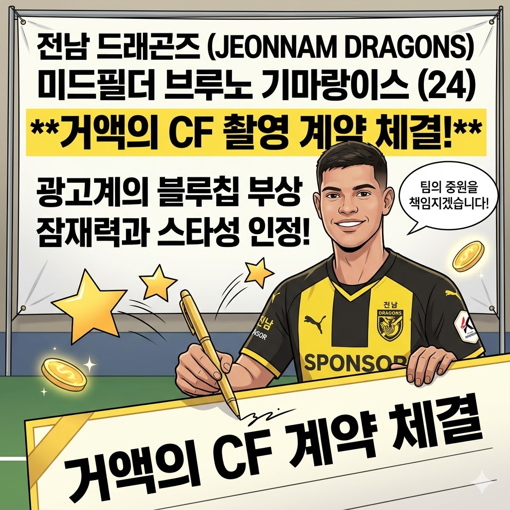 [175억 미드필더] 브루노, K리그 잠재력 터졌다! CF계