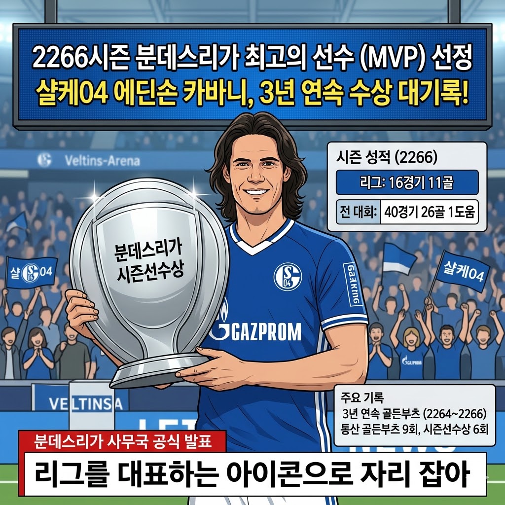 카바니, 분데스리가 시즌MVP [3연속] 대기록 달성