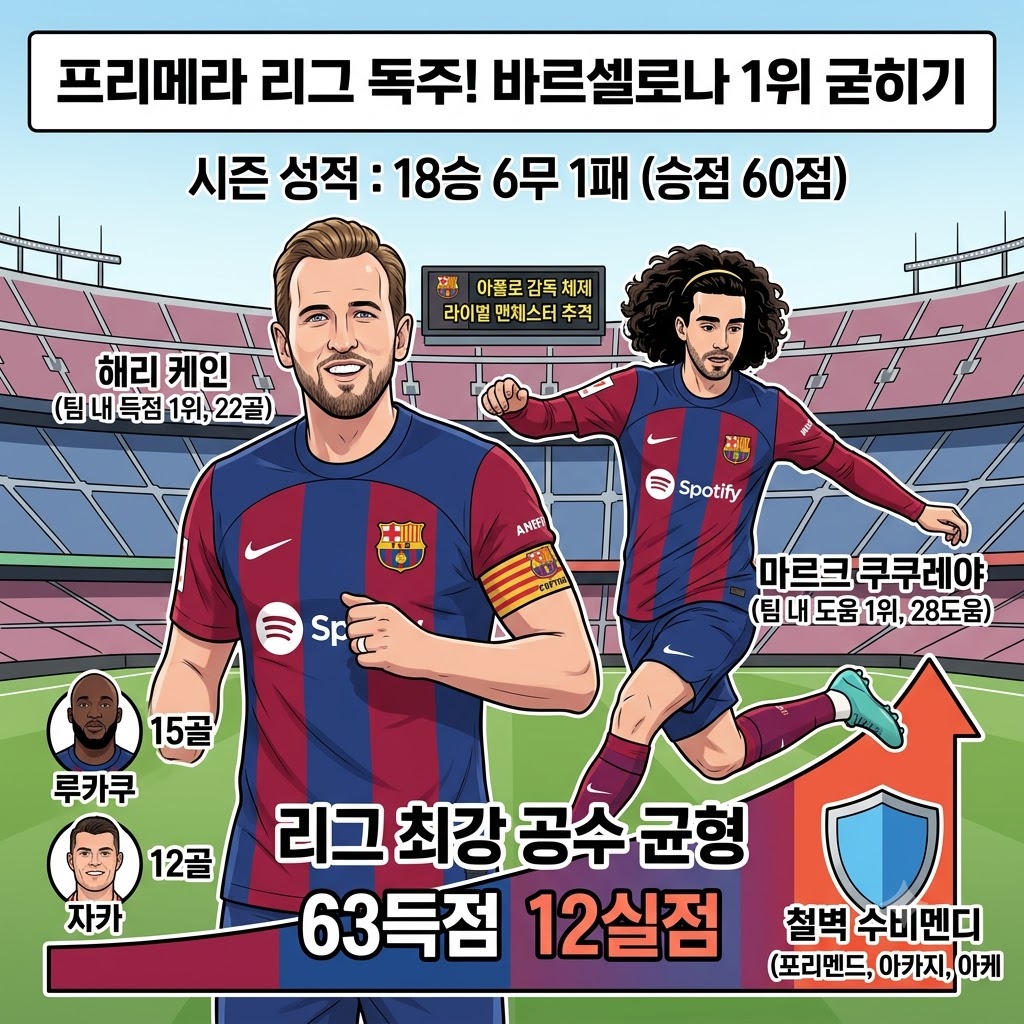 케인·루카쿠 앞세운 바르셀로나, 독주 멈출 팀 없다