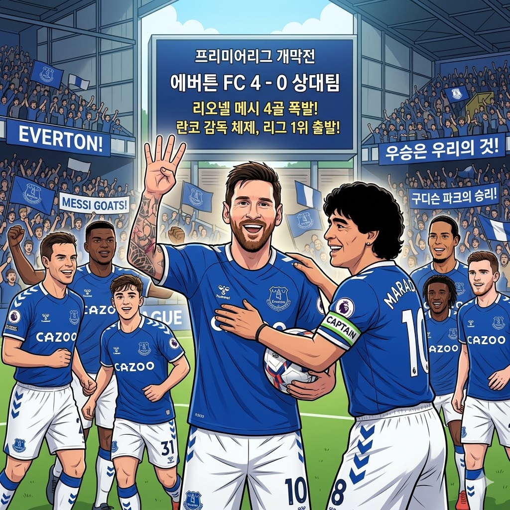 메시 개막전 4골 폭발, 에버튼 완벽한 출발
