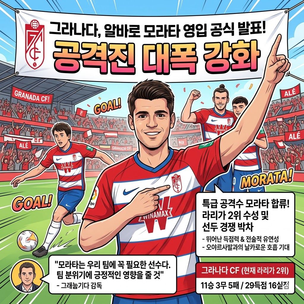 [득점 머신] 모라타, 그라나다 득점왕 예약?