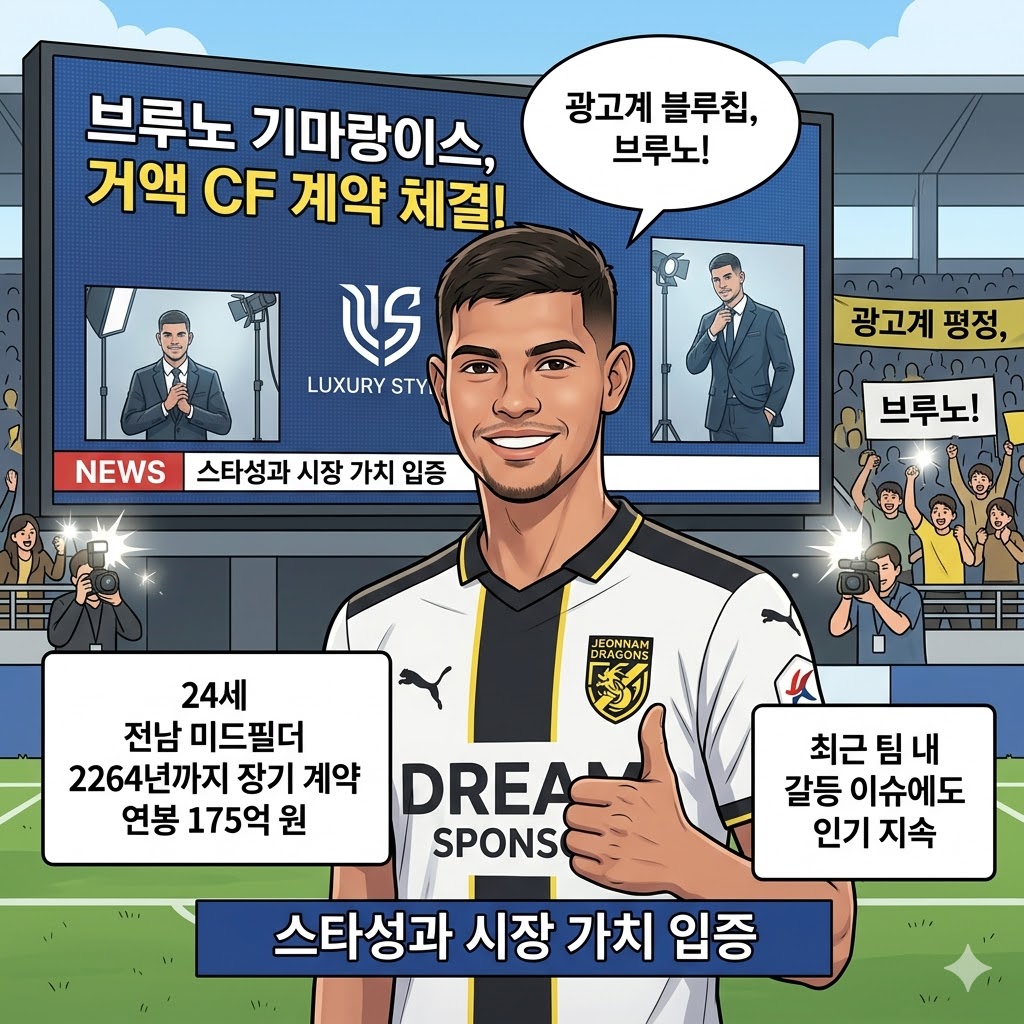 `출전 0` 브루노, 175억 몸값+CF 계약! 비결은?