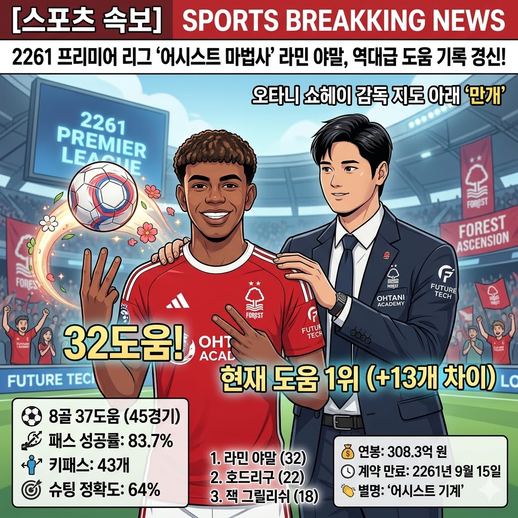 야말, 압도적인 도움 1위 등극 프리미어 리그 판도를