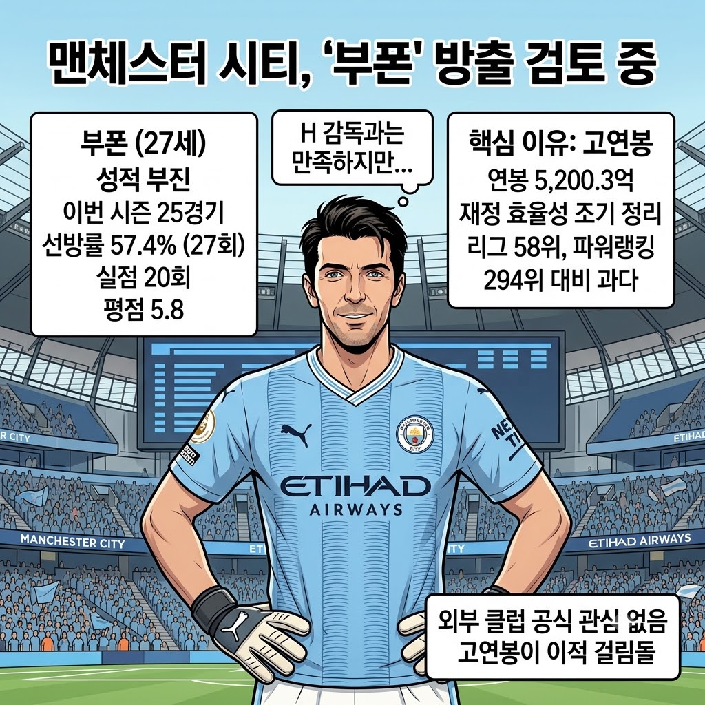 부폰, 연봉 5200억인데 선방률 57%… 시티 결국 칼 뽑