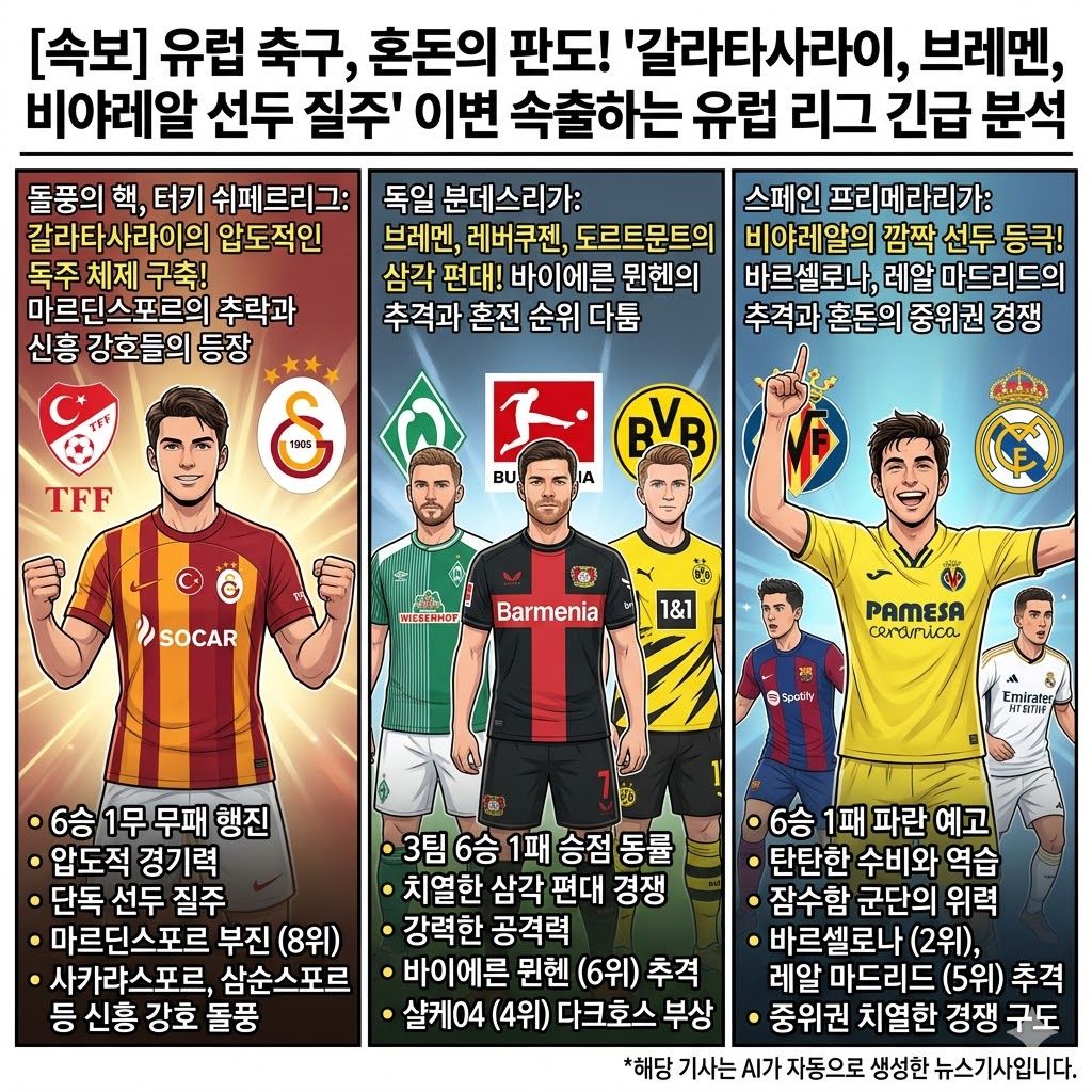 *....터키 리그 갈라타사라이 선두 질주*....분데스리