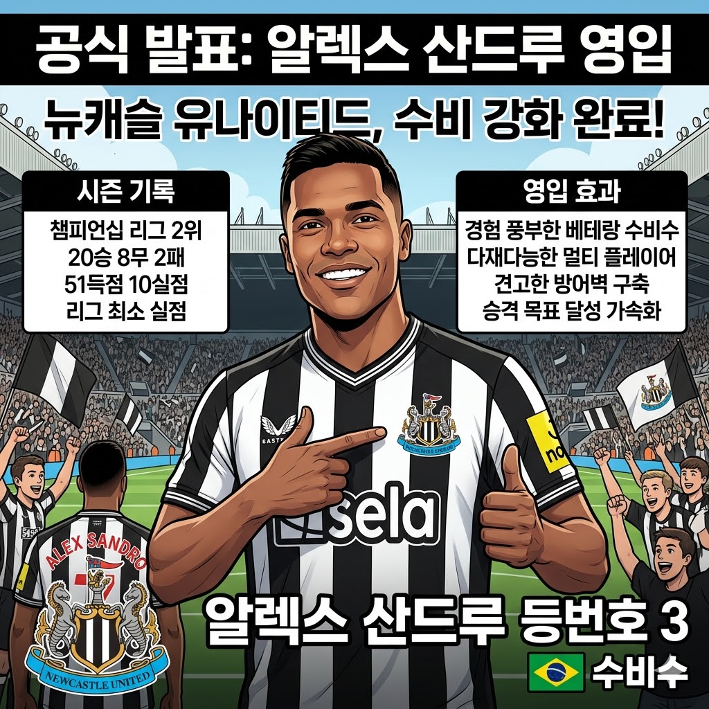 뉴캐슬, 철벽 수비 완성? 알렉스 산드루 전격 합류