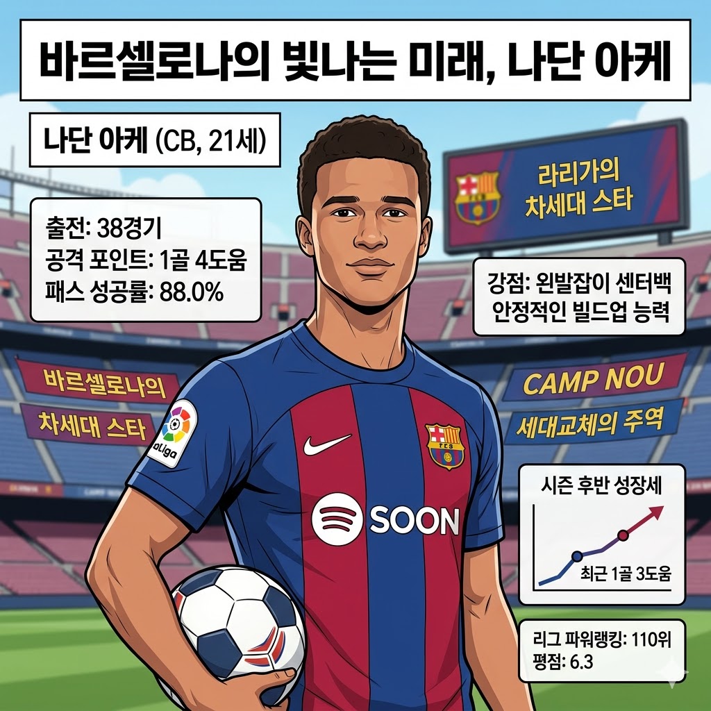바르셀로나 수비 핵심된 21세 아케, 성장세 무섭다