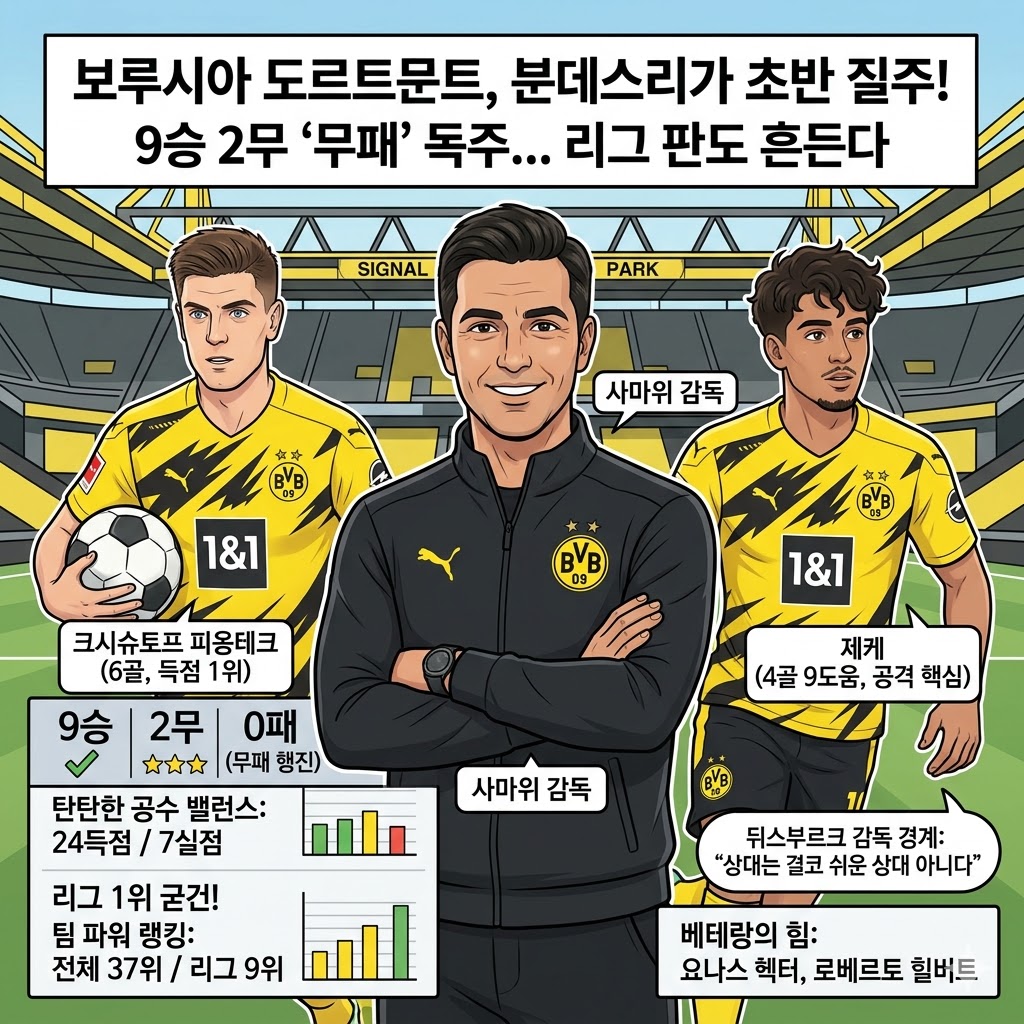 [돌풍] 도르트문트, 무패 질주! 분데스리가 초반 판도