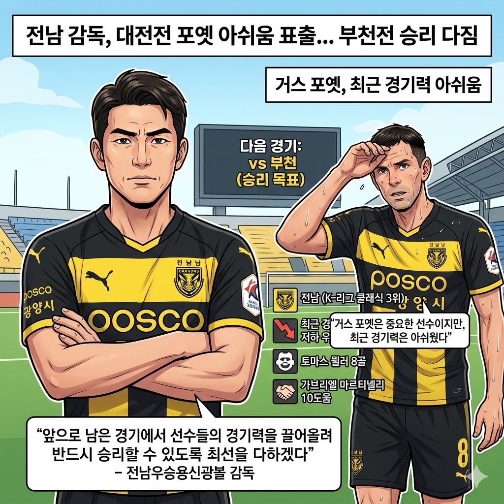 전남 감독, [포옛 부진]에 뼈아픈 일침