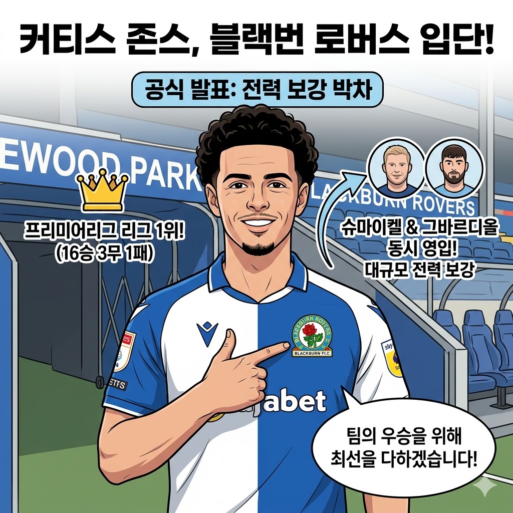 리그 1위 블랙번, 커티스 존스 품고 중원 초강력 업그