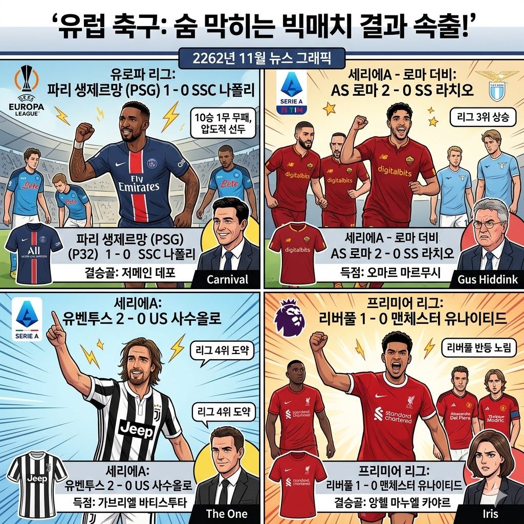 파리 생제르망, 데포 결승골로 나폴리 제압로마, 라치