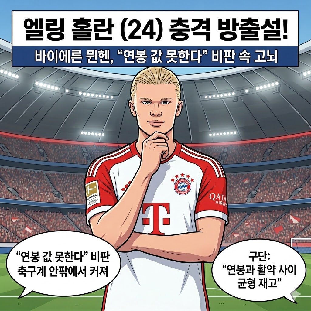엘링 홀란, 105억 연봉값 못하자 [뮌헨이 칼 뽑았다]