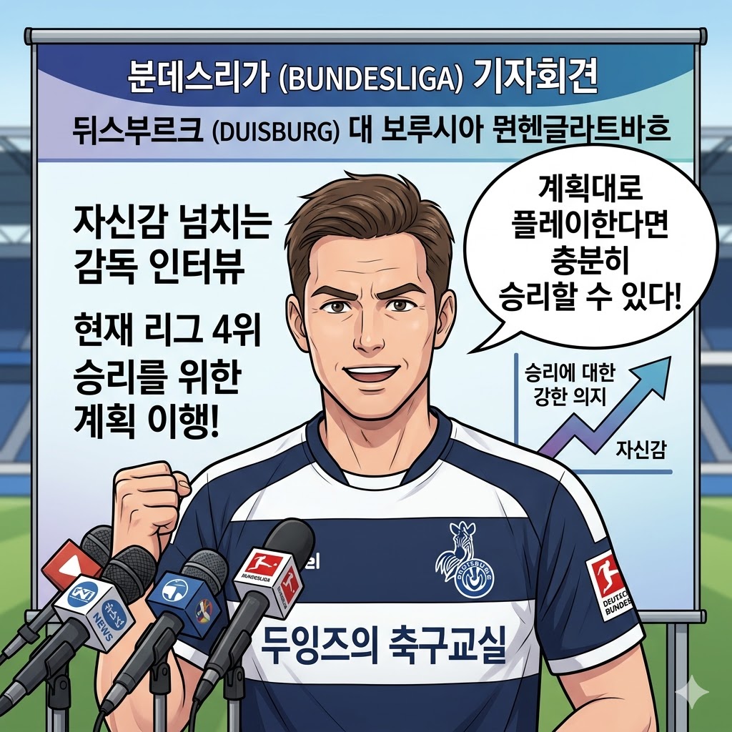 뒤스부르크 감독 [계획대로 묀헨 제압!] 4위 굳힌다