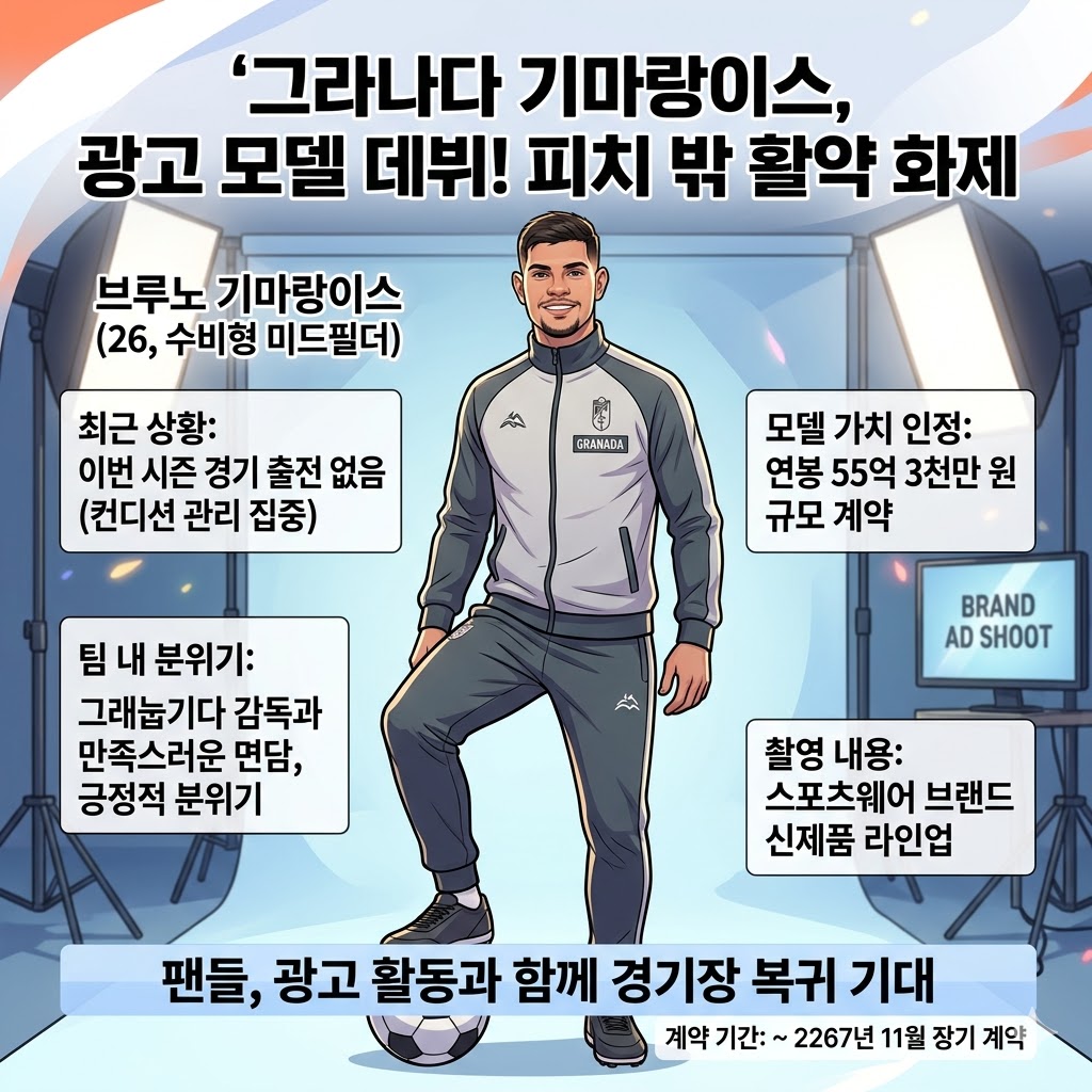 경기 없는 브루노 기마랑이스, 광고계에서 빛나다