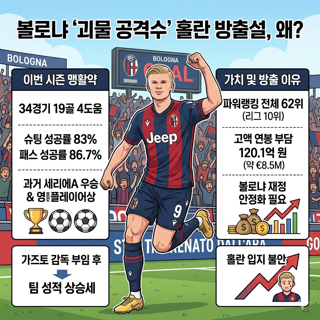 홀란, [괴물 공격수]의 굴욕! 방출 칼바람?