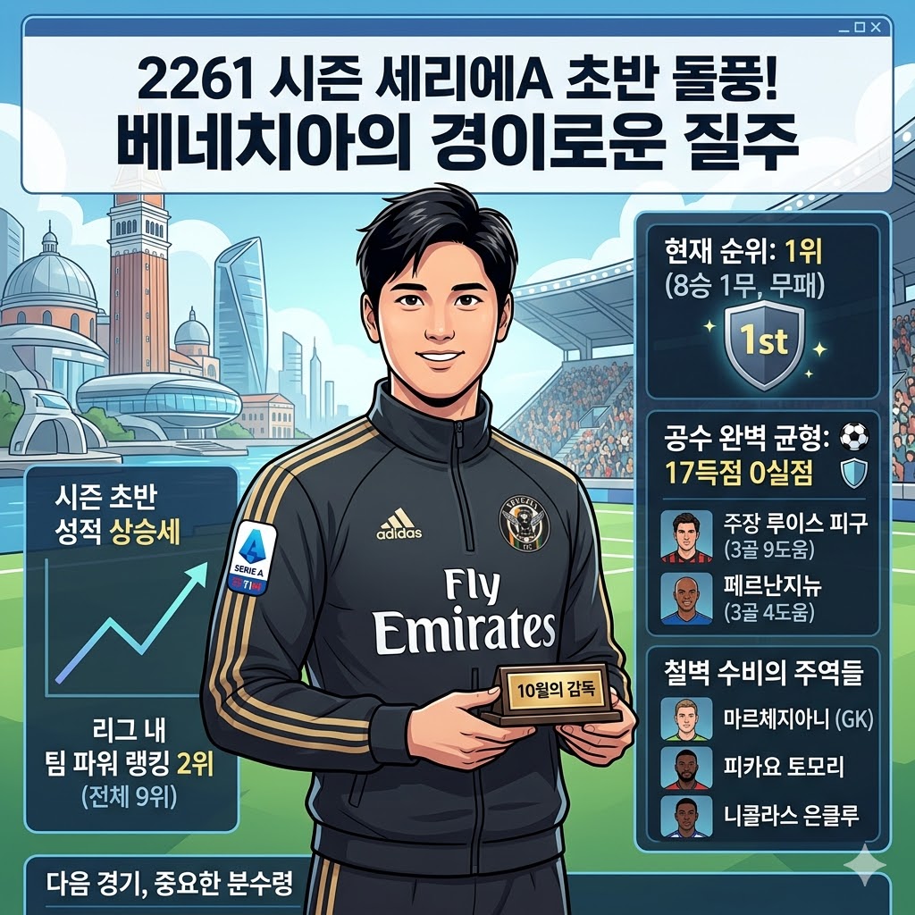 베네치아 돌풍[무실점 8연승] 세리에A 초토화