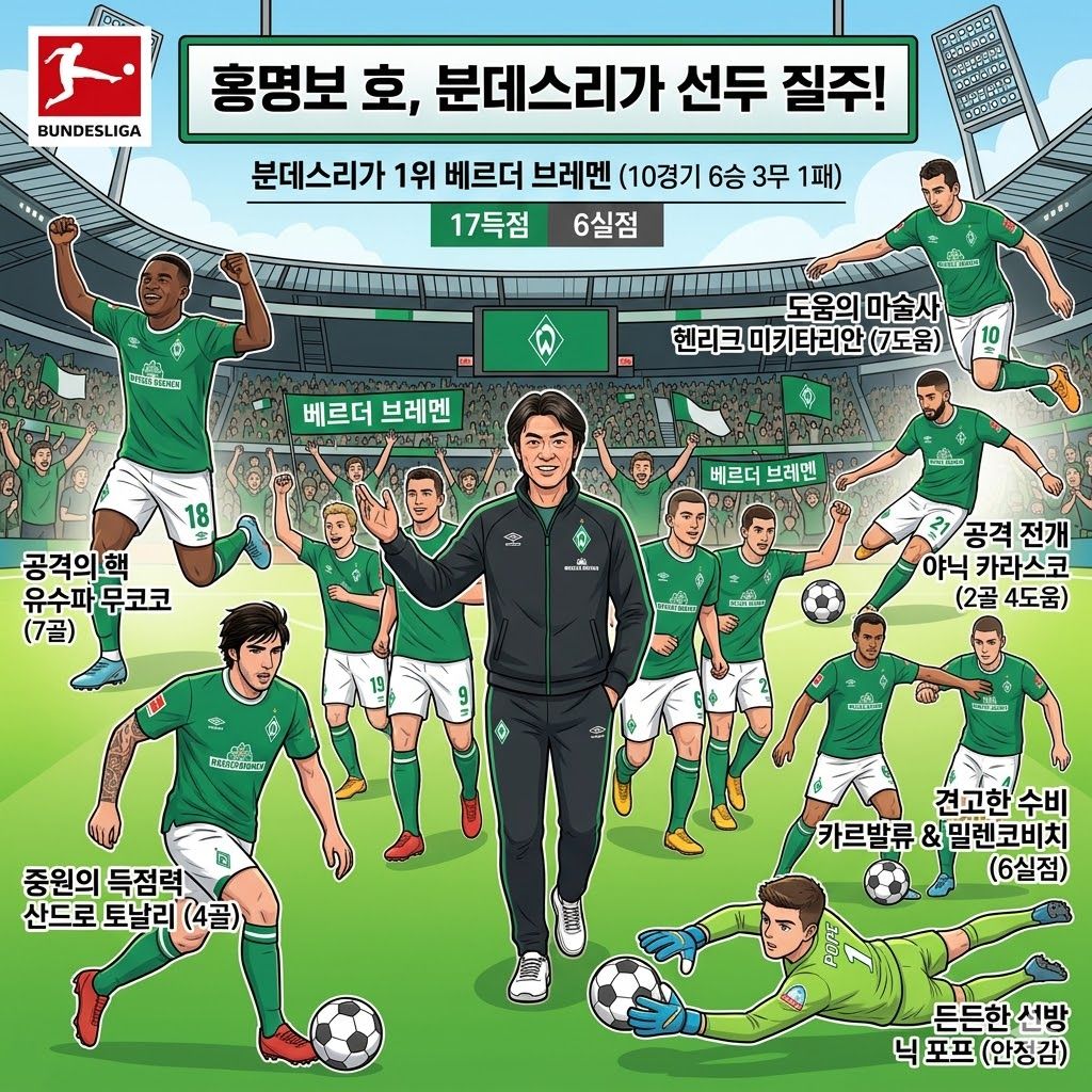 홍명보의 브레멘, 분데스리가 정상 질주 비결은?