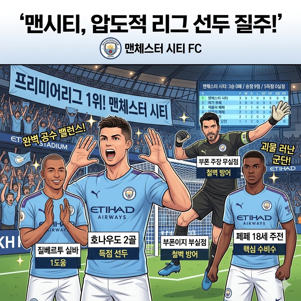 [EPL 개막] 맨시티, 괴물ModeON! 독주 시작?
