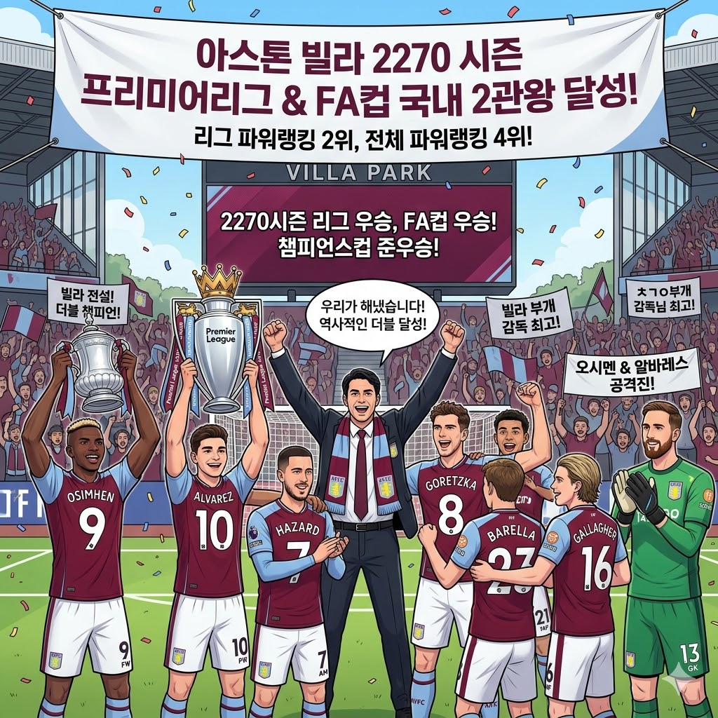 아스톤 빌라, 2270시즌 국내 2관왕 달성하며 왕조 시