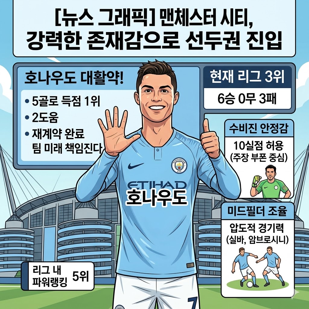 [호날두 폭발] 맨시티, PL 선두 뒤흔든다!