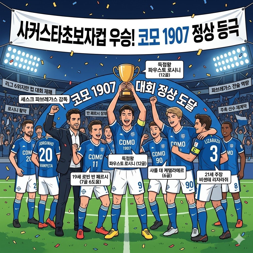 파브레가스의 코모, 초보자컵 제패! 로시니 12골 폭발