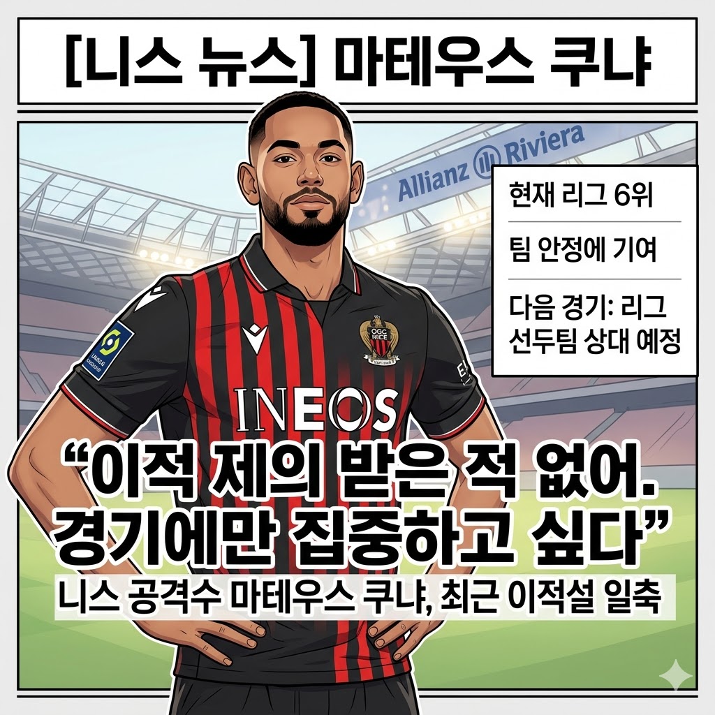 쿠냐, 이적설 일축! 니스의 심장은 뛴다