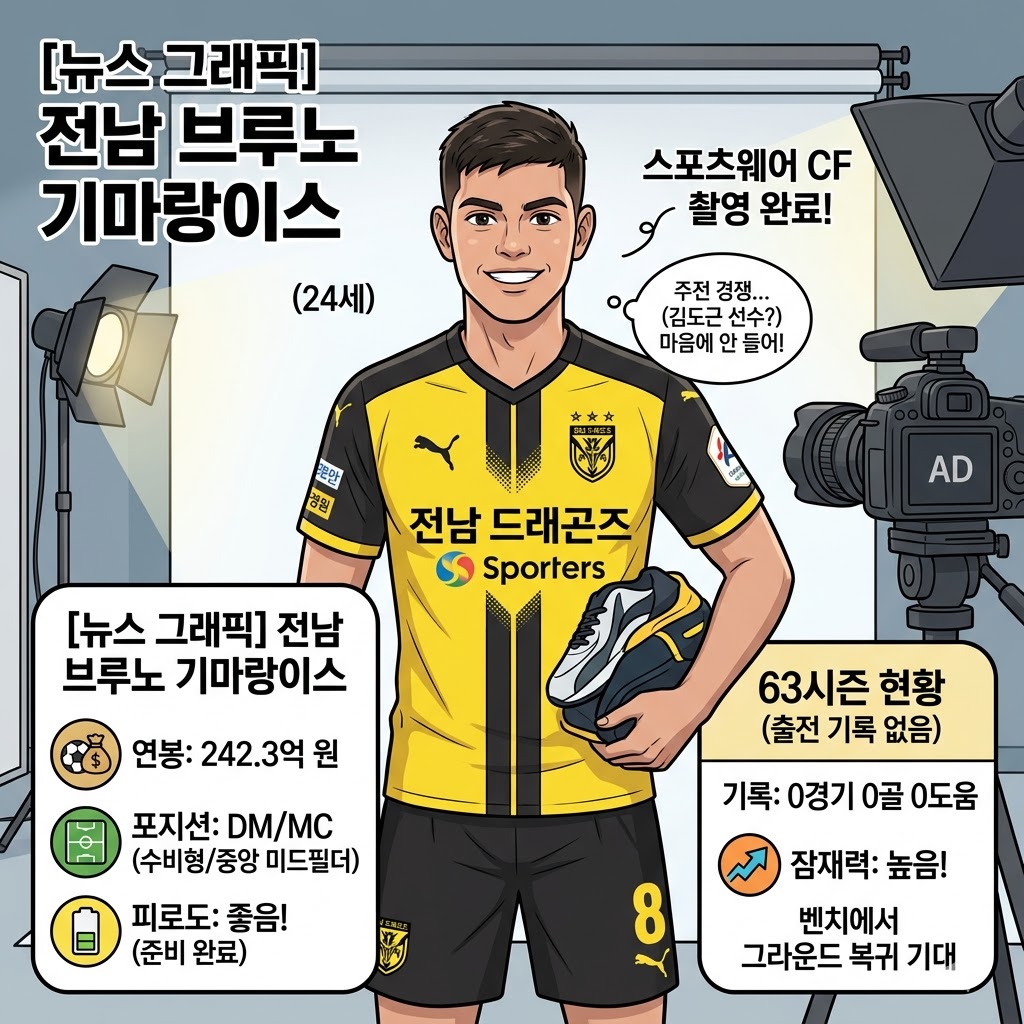 CF 찍는 242억 브루노, 벤치에서 터진 주전 불만