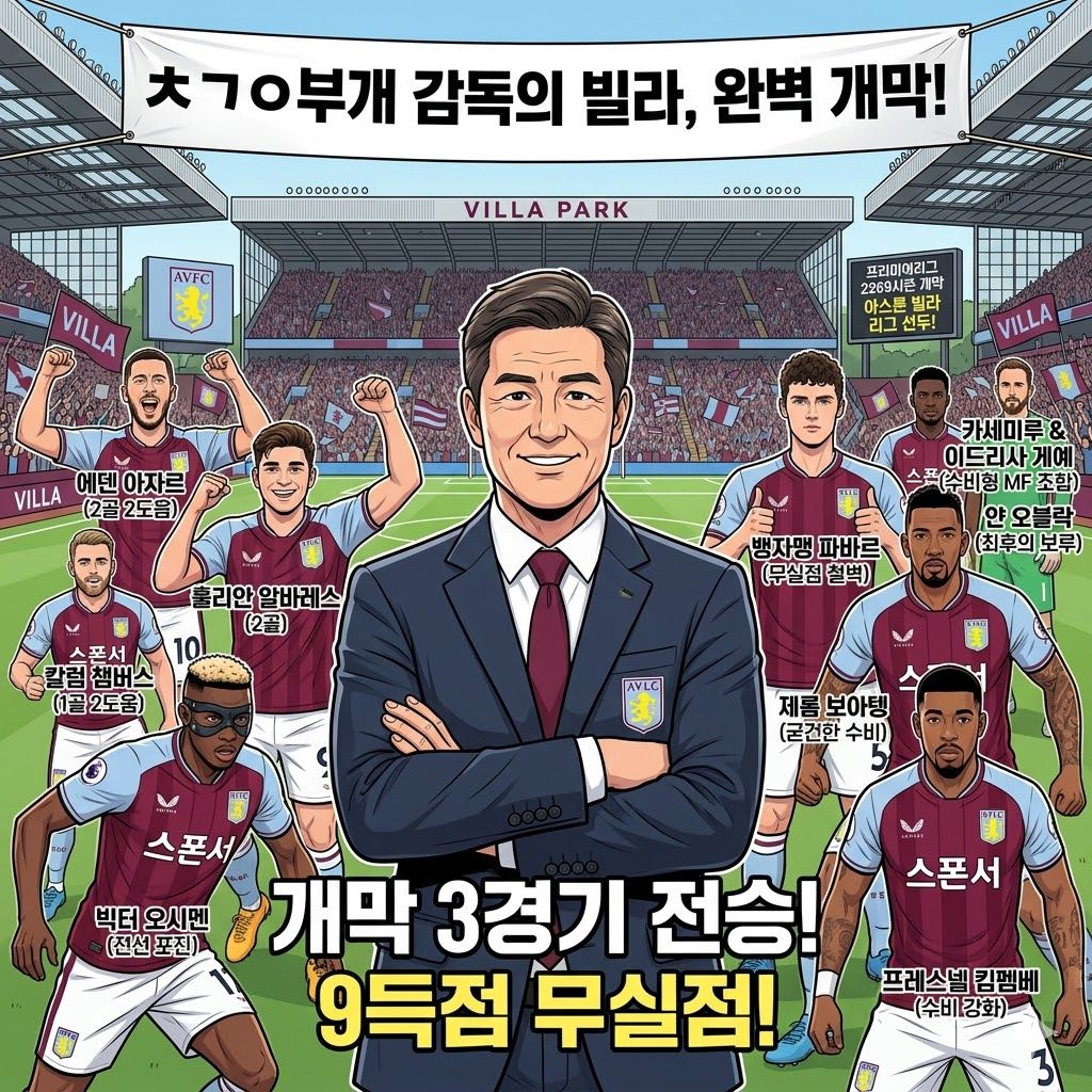 아스톤 빌라, 3연승 9득점 무실점…리그 초반 [완벽]