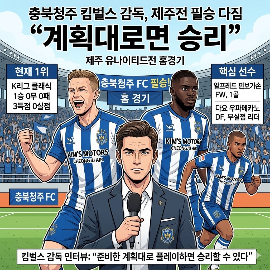 충북청주 감독 [계획대로] 제주 격파 자신감!
