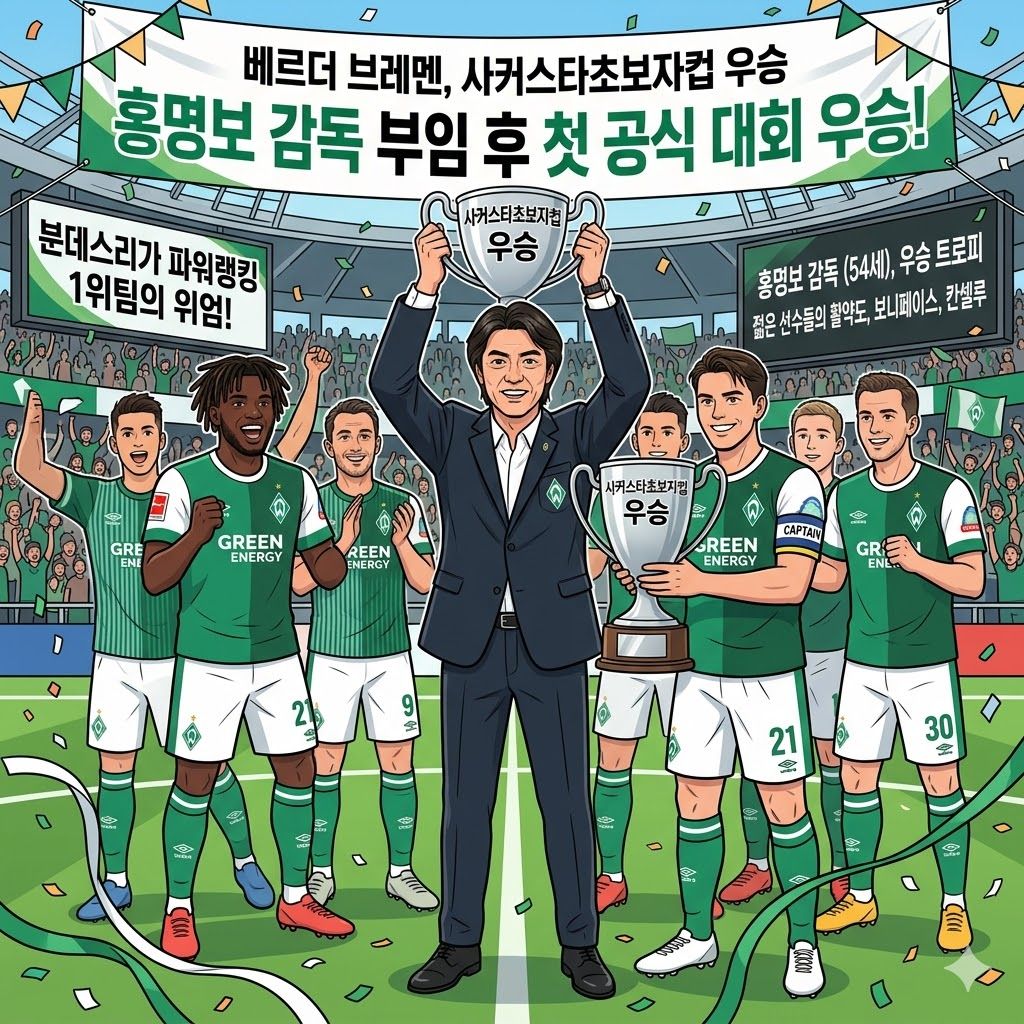 홍명보의 브레멘, 초보자컵 제패! 첫 트로피의 주인공